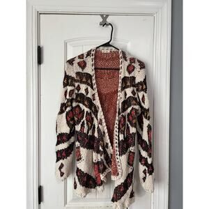 Ava Couture Moth Pleiades Knit Open Cardigan Sweater Size Large